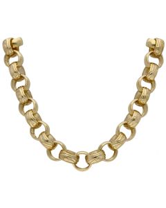 New 9ct Gold Heavy 24" Pattern & Polished Belcher Chain 4.2oz