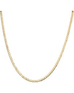 New 9ct Yellow Gold 20" Flat Curb Chain Necklace
