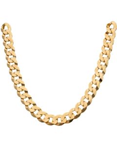 New 9ct Yellow Gold Solid Heavy 28" Curb Chain Necklace 3.2oz