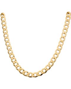 New 9ct Yellow Gold 24 Inch Flat Curb Link Chain Necklace 1.6oz