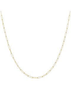 New 9ct Yellow Gold 18 inch Patterned Paperclip Link Necklace