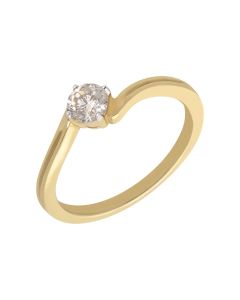 New 9ct Yellow Gold 0.32 Carat Diamond Solitaire Ring