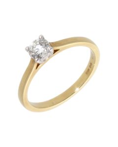 New 9ct Yellow Gold 0.42 Carat Diamond Solitaire Ring