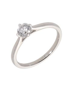 New 18ct White Gold 0.50ct Diamond Solitaire Ring