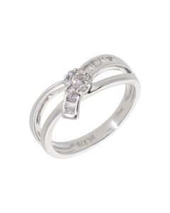 New 9ct White Gold Diamond Fancy Cluster Ring