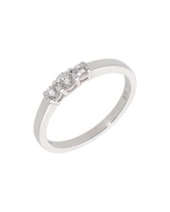 New 9ct White Gold 0.25ct Diamond Trilogy Ring