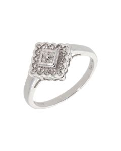 New 9ct White Gold 0.12ct Diamond Cluster Ring