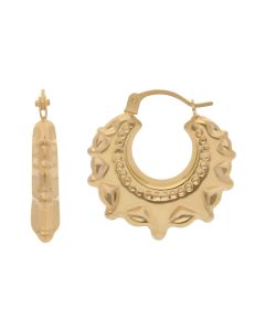 New 9ct Yellow Gold Round Small Traditional Creole Hoop Earrings
