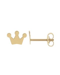 New 9ct Gold Crown Stud Earrings