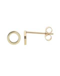 New 9ct Yellow Gold Open Circle Stud Earrings