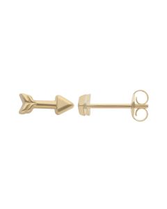 New 9ct Yellow Gold Tiny Arrow Stud Earrings