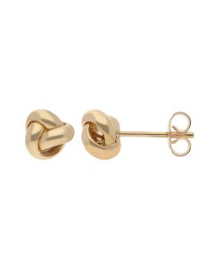 New 9ct Yellow Gold Small Knot Stud Earrings