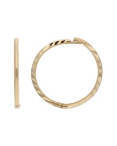 New 9ct Yellow Gold 12mm Diamond-Cut Hinged Sleep Earrings
