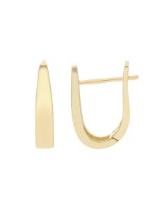 New 9ct Yellow Gold Oval Huggie Hoop Style Earrings