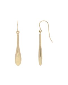 New 9ct Yellow Gold Long Bomber Drop Earrings