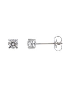 New 9ct White Gold 0.50ct Diamond Stud Earrings