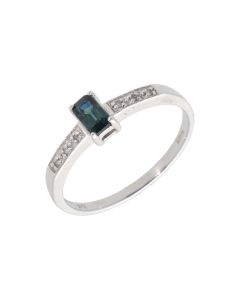 New 9ct White Gold Sapphire & Diamond Dress Ring