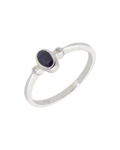 New 9ct White Gold Sapphire & Diamond Trilogy Dress Ring