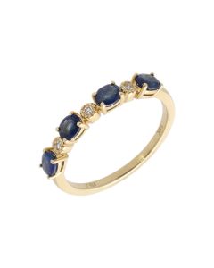New 14ct Yellow Gold Sapphire & Diamond Eternity Style Ring