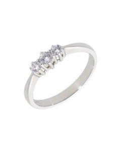 New 9ct White Gold Cubic Zirconia Trilogy Dress Ring