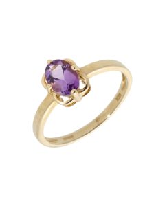 New 9ct Yellow Gold Amethyst Dress Ring