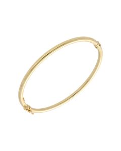 New 9ct Yellow Gold Oval Tube Ladies Bangle