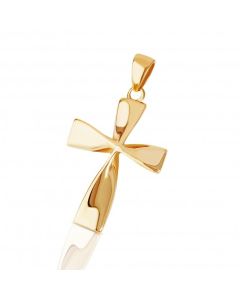 New 9ct Yellow Gold Twist Design Cross Pendant