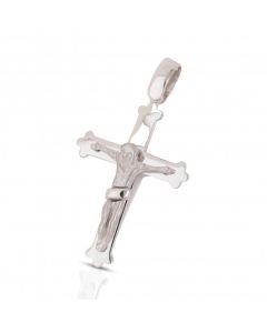 New Sterling Silver Matt & Polish Crucifix Pendant