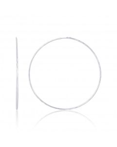 New Sterling Silver 60mm Diamond Cut Hoop Earrings