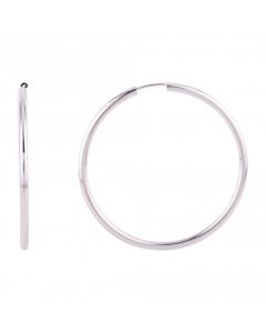 New Sterling Silver 40mm Sleeper Style Hoop Earrings