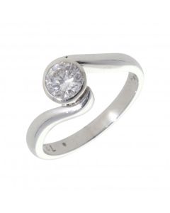 Pre-Owned 18ct Gold 0.72 Carat Diamond Solitaire Twist Ring