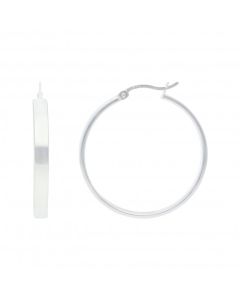New Sterling Silver 30mm Polished Hoop Earrings