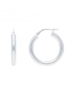 New Sterling Silver Plain Hoop Earrings