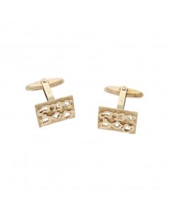 Pre-Owned 9ct Yellow Gold Cutout Patterned Cufflinks