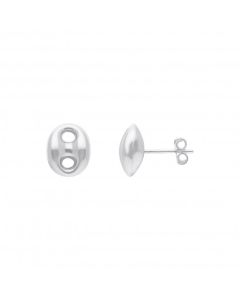 New Sterling Silver Anchor/Gucci Link Stud Earrings