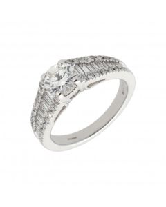 Pre-Owned 18ct Gold 1.53ct Diamond Solitaire & Shoulders Ring