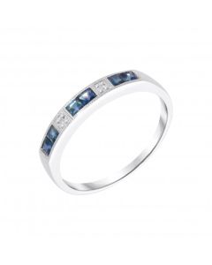New 18ct White Gold Sapphire & Diamond Eternity Ring