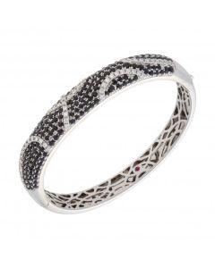 Pre-Owned 18ct White Gold Roberto Coin Sapphire & Diamond Bangle