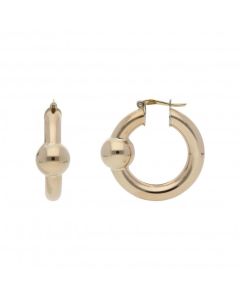 Pre-Owned 9ct Yellow Gold Ball Hoop Creole Earrings