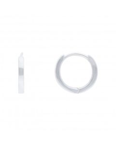 New Sterling Silver 10mm Plain Huggie Hoop Earrings