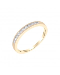 New 9ct Yellow Gold 0.20ct Diamond Channel Set Eternity Ring