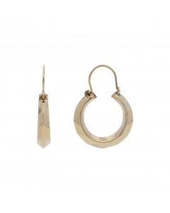 Pre-Owned 9ct Yellow Gold Faceted Creole Earrings