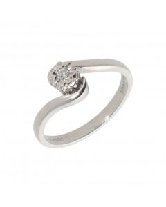 Pre-Owned 9ct Gold Illusion Set Diamond Solitaire Twist Ring