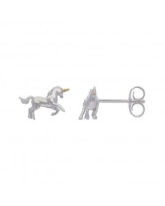 New Sterling Silver Unicorn Stud Earrings