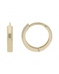 New 9ct Yellow Gold 8mm Plain Huggie Earrings
