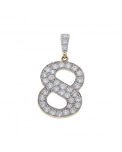 Pre-Owned 9ct Yellow Gold Cubic Zirconia Set Infinity Pendant