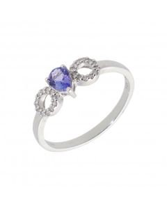 New 9ct White Gold Tanzanite & Diamond Cluster Dress Ring