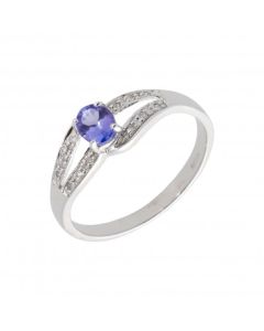 New 9ct White Gold Tanzanite & Diamond Dress Ring