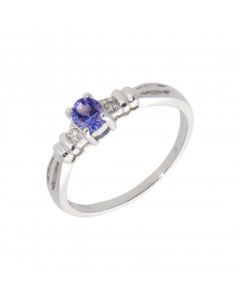 New 9ct White Gold Tanzanite & Diamond Dress Ring