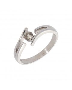 Pre-Owned 9ct White Gold Split Shoulder Diamond Solitaire Ring